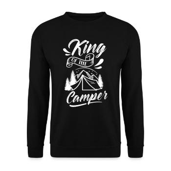 King of Campers Camping Camping Camp Camping - Unisex Sweatshirt - black - Front - Alina (178cm) & Michal (187cm)
