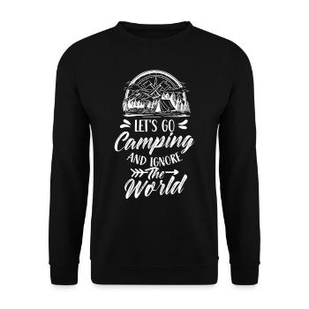 Let's go camping and ignore the world - Unisex Sweatshirt - black - Front - Alina (178cm) & Michal (187cm)