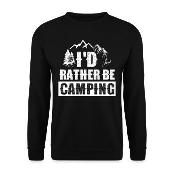 Ich Würde Lieber Campen Camp Camping Camper - Unisex Pullover - Schwarz - Vorne - Alina (178cm) & Michal (187cm)