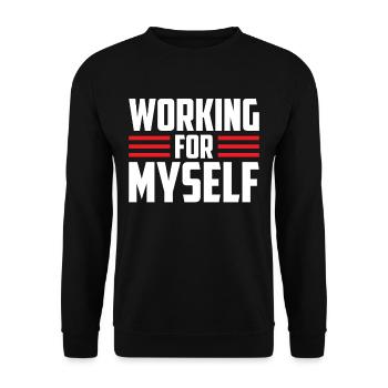 Für Mich Selbst Arbeiten Gründer CEO Unternehmer - Unisex Pullover - Schwarz - Vorne - Alina (178cm) & Michal (187cm)