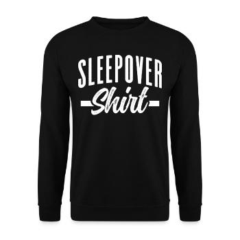 Sleepover Shirt Übernachtung Party Übernachten - Unisex Pullover - Schwarz - Vorne - Alina (178cm) & Michal (187cm)