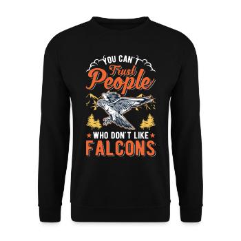 Falcon gift falcon breeding falcon breeder falconer - Unisex Sweatshirt - black - Front - Alina (178cm) & Michal (187cm)