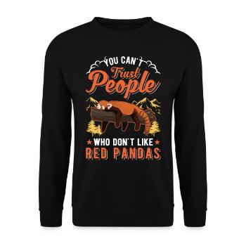 Red panda gift cat bear - Unisex Sweatshirt - black - Front - Alina (178cm) & Michal (187cm)