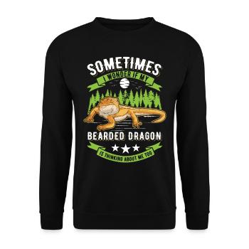 Bearded Dragon Gift Bearded Dragon - Unisex Sweatshirt - black - Front - Alina (178cm) & Michal (187cm)
