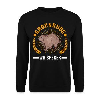 Murmeltier Flüsterer Groundhog Waldmurmeltier - Unisex Pullover - Schwarz - Vorne - Alina (178cm) & Michal (187cm)