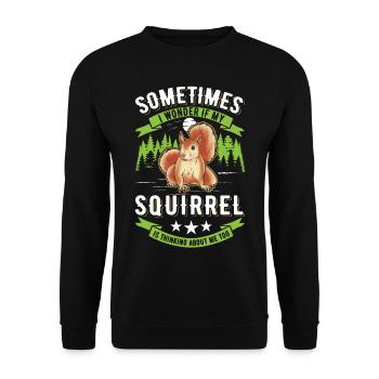 Écureuil Cadeau Écureuil Gris - Sweat-shirt Unisexe - noir - Devant - Alina (178cm) & Michal (187cm)