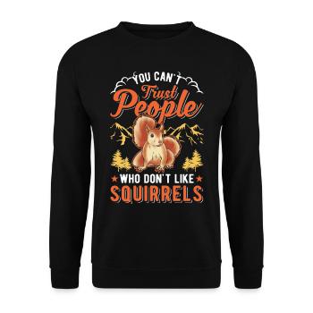 Écureuil Cadeau Écureuil Gris - Sweat-shirt Unisexe - noir - Devant - Alina (178cm) & Michal (187cm)