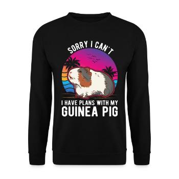 Guinea Pig Gift Guinea Pig - Unisex Sweatshirt - black - Front - Alina (178cm) & Michal (187cm)