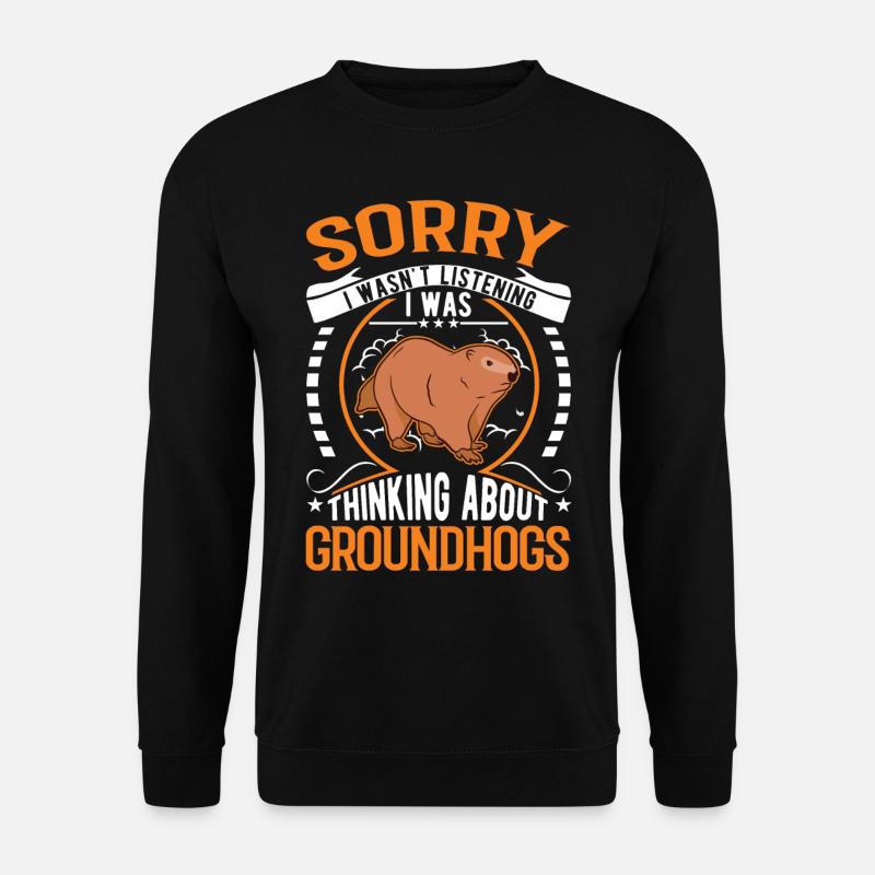 Murmeltier Groundhog Day Waldmurmeltier - Unisex Pullover - Schwarz