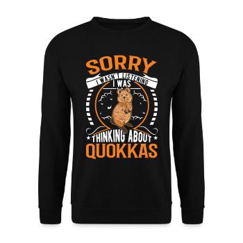 Quokka Gift Short-tailed Kangaroo - Unisex Sweatshirt - black - Front - Alina (178cm) & Michal (187cm)