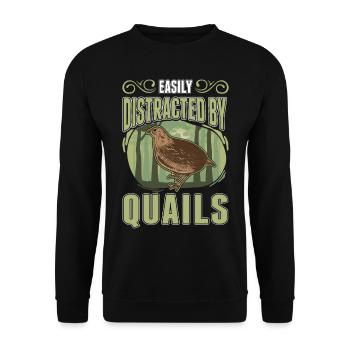 Easily distracted by Quails quail - Unisex Sweatshirt - black - Front - Alina (178cm) & Michal (187cm)