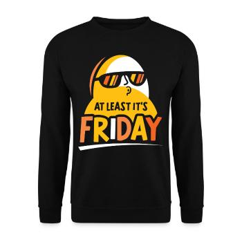 At least it's finally sarcastic Friday - Unisex Sweatshirt - black - Front - Alina (178cm) & Michal (187cm)