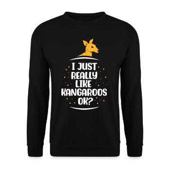 I just like kangaroos very much kangaroo animal - Unisex Sweatshirt - black - Front - Alina (178cm) & Michal (187cm)