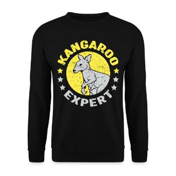 Kangaroo Expert Animal Kangaroos Lover - Unisex Sweatshirt - black - Front - Alina (178cm) & Michal (187cm)