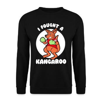 I fought with a kangaroo kangaroo animal - Unisex Sweatshirt - black - Front - Alina (178cm) & Michal (187cm)