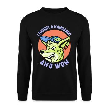 I fought with a kangaroo and won kangaroos - Unisex Sweatshirt - black - Front - Alina (178cm) & Michal (187cm)