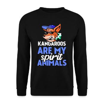 Kängurus Sind Meine Lieblingstiere Tier Känguru - Unisex Pullover - Schwarz - Vorne - Alina (178cm) & Michal (187cm)