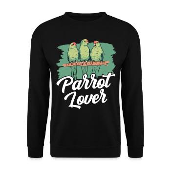 Amoureux des perroquets Mignon Animal Perroquet Pet - Sweat-shirt Unisexe - noir - Devant - Alina (178cm) & Michal (187cm)