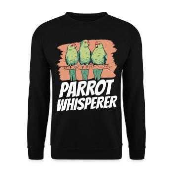 Perroquet Chuchotant Perroquet Chuchoteur Perroquet Doux - Sweat-shirt Unisexe - noir - Devant - Alina (178cm) & Michal (187cm)