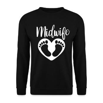 Sage-femme Dictons Profession Sages-femmes Obstétrique - Sweat-shirt Unisexe - noir - Devant - Alina (178cm) & Michal (187cm)
