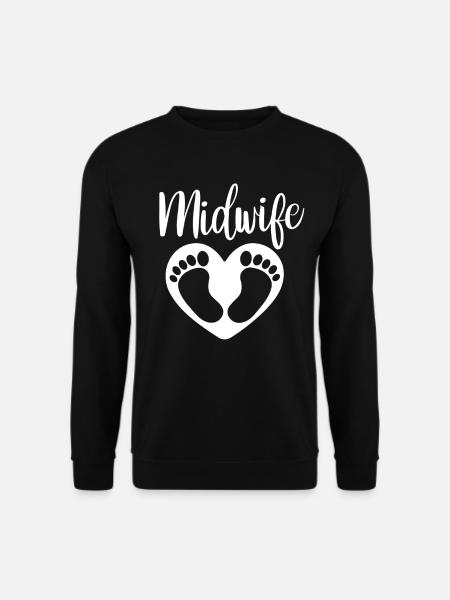 Hebamme Sprüche Beruf Hebammen Geburtshilfe - Unisex Pullover - Schwarz