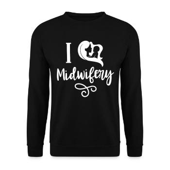 Ich Liebe Hebammenwesen Geburtshilfe Hebamme Beruf - Unisex Pullover - Schwarz - Vorne - Alina (178cm) & Michal (187cm)