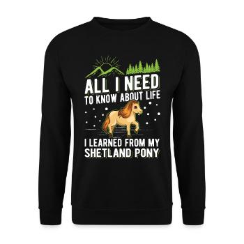 Poney Shetland Poney Shetland Shetty - Sweat-shirt Unisexe - noir - Devant - Alina (178cm) & Michal (187cm)