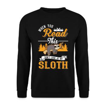 Sloth Gift Sloth - Unisex Sweatshirt - black - Front - Alina (178cm) & Michal (187cm)