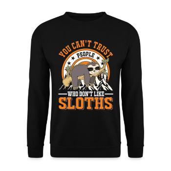 Sloth lover - Unisex Sweatshirt - black - Front - Alina (178cm) & Michal (187cm)