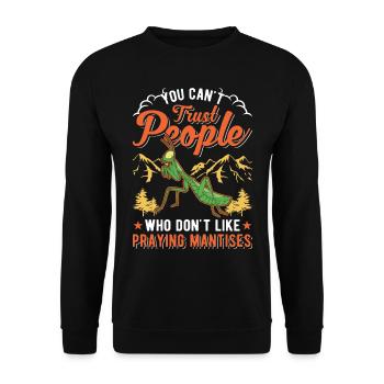 Praying mantis Gift Mantis Mantis - Unisex Sweatshirt - black - Front - Alina (178cm) & Michal (187cm)