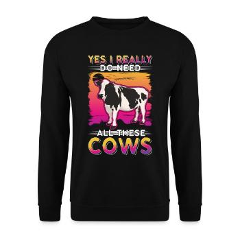 Cow Cattle breeder Farmer Cows Farmer - Unisex Sweatshirt - black - Front - Alina (178cm) & Michal (187cm)