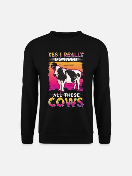 Kuh Rinderzüchter Landwirt Kühe Bauer - Unisex Pullover - Schwarz