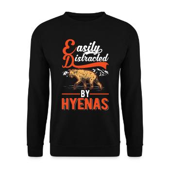 Facilement distrait par les hyènes Erdwolf Hyène - Sweat-shirt Unisexe - noir - Devant - Alina (178cm) & Michal (187cm)
