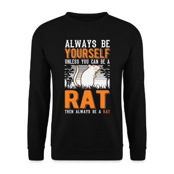 Rat Gift Domestic Rat Rat Owner - Unisex Sweatshirt - black - Front - Alina (178cm) & Michal (187cm)