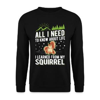 Écureuil Cadeau Écureuil Gris - Sweat-shirt Unisexe - noir - Devant - Alina (178cm) & Michal (187cm)