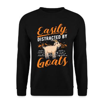 Facilement distrait par les chèvres Ziegenwirt Goat - Sweat-shirt Unisexe - noir - Devant - Alina (178cm) & Michal (187cm)