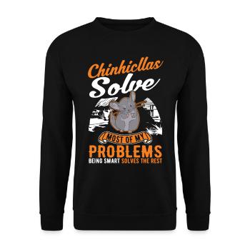 Chinchilla Gift Woolly Short-tailed Chinchilla - Unisex Sweatshirt - black - Front - Alina (178cm) & Michal (187cm)