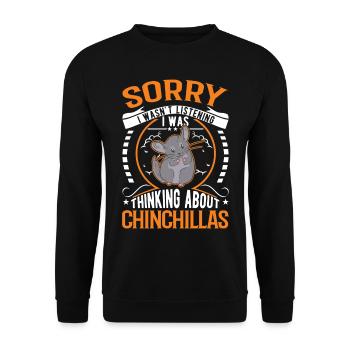Chinchilla Gift Woolly Short-tailed Chinchilla - Unisex Sweatshirt - black - Front - Alina (178cm) & Michal (187cm)