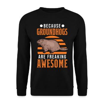 Murmeltier Groundhog Day Waldmurmeltier - Unisex Pullover - Schwarz - Vorne - Alina (178cm) & Michal (187cm)