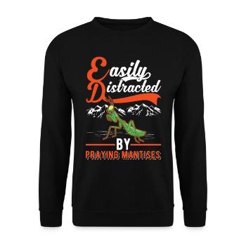 Gottesanbeterin Praying Mantis Fangschrecke - Unisex Sweatshirt - black - Front - Alina (178cm) & Michal (187cm)