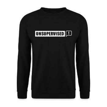 Unüberwacht Unsupervised Humor Unbeaufsichtigt - Unisex Pullover - Schwarz - Vorne - Alina (178cm) & Michal (187cm)