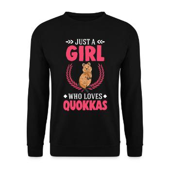 Quokka Girl Short-tailed Kangaroo - Unisex Sweatshirt - black - Front - Alina (178cm) & Michal (187cm)