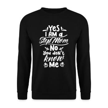 Oui je suis une belle-mère non tu ne me connais pas - Sweat-shirt Unisexe - noir - Devant - Alina (178cm) & Michal (187cm)