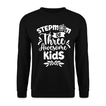Stepmother of three great children - Unisex Sweatshirt - black - Front - Alina (178cm) & Michal (187cm)