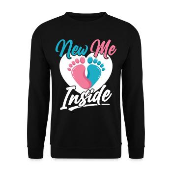Das Neue Ich Im Inneren Schwanger Baby Inside Süß - Unisex Pullover - Schwarz - Vorne - Alina (178cm) & Michal (187cm)