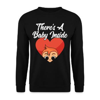 Da Ist Ein Baby Drin Süß Baby Inside Schwanger - Unisex Pullover - Schwarz - Vorne - Alina (178cm) & Michal (187cm)