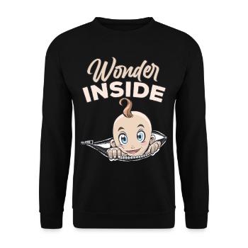 Miracles Inside Baby Inside Cute Pregnant - Unisex Sweatshirt - black - Front - Alina (178cm) & Michal (187cm)