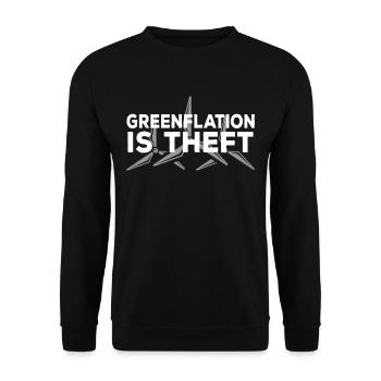 Greenflation is theft energy green inflation - Unisex Sweatshirt - black - Front - Alina (178cm) & Michal (187cm)