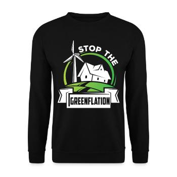 Stop Greenflation Inflation Énergie verte - Sweat-shirt Unisexe - noir - Devant - Alina (178cm) & Michal (187cm)