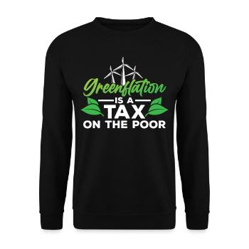 L’inflation verte est une taxe pour les pauvres Vert - Sweat-shirt Unisexe - noir - Devant - Alina (178cm) & Michal (187cm)